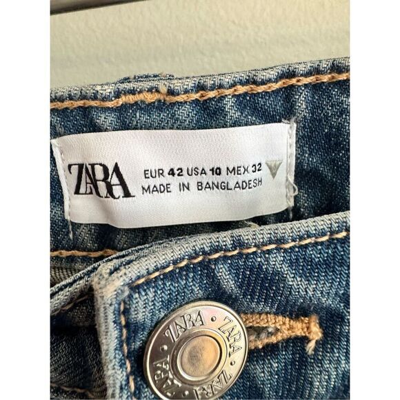 Zara Comfort Mom Fit High-Rise Ankle Length Denim Jeans Women’s 10 - Picture 7 of 12